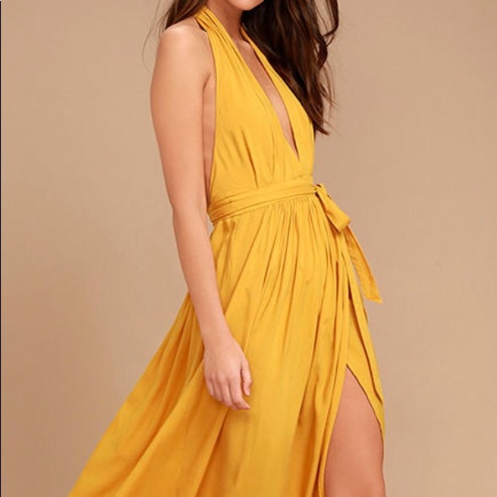 Lulu’s Yellow Wrap Dress